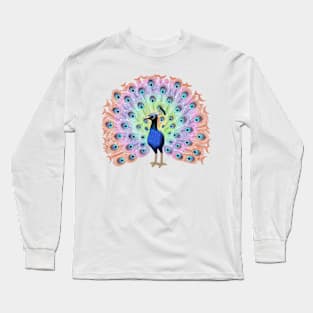 Colorful Peacock Long Sleeve T-Shirt